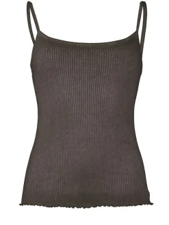 100% Bio Baumwolle Träger-Top ARIA S/S gerippt Pflanzenfarbe Madiva Ecofuture®