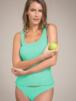 100% Bio Baumwolle Unterhemd ARIA S/L gerippt Pflanzenfarbe von Madiva