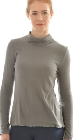 100% Bio Bouretteseide ROLLKRAGEN SHIRT Alkena