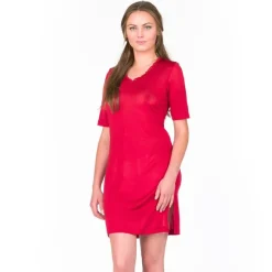 100% Bio-Seide KURZARM NACHTHEMD von Alkena