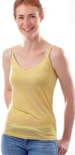 100% Bio-Seide SPAGHETTI-TOP bedruckt von Alkena