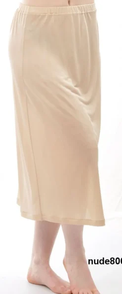 100% Bio-Seide UNTERROCK LANG uni von Alkena