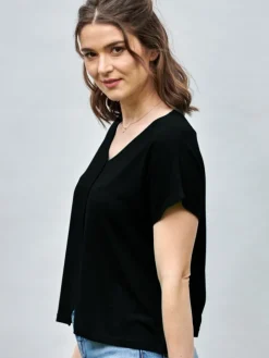 100% Bouretteseide Kurzarm Top Kokon Zwo