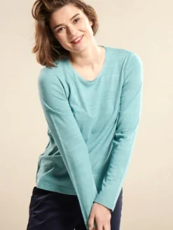 100% Bouretteseide RUNDHALS SHIRT uni Kokon Zwo