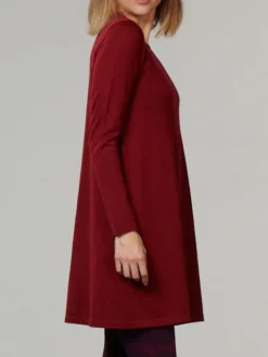 100% Merinowolle kbT Feinstrick Long-Tunika von Kokon Zwo