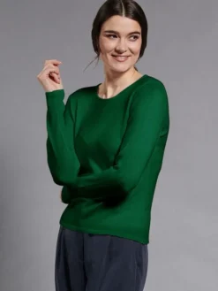 100% Merinowolle kbT Feinstrick Pullover Kokon Zwo