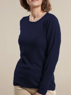 100% Merinowolle kbT Feinstrick Long-Pullover Kokon Zwo