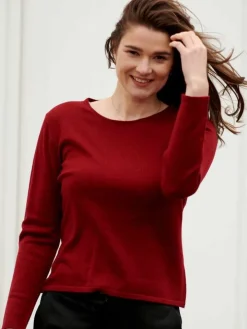 100% Merinowolle kbT Feinstrick Pullover uni Kokon Zwo