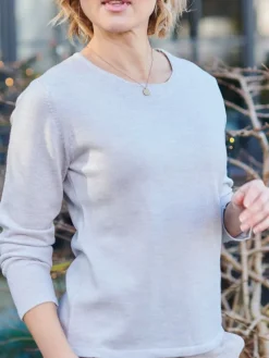 100% Merinowolle kbT Feinstrick Pullover uni Kokon Zwo