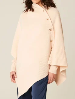 100% Merinowolle Poncho TEGAN mit Knöpfen von Pluto