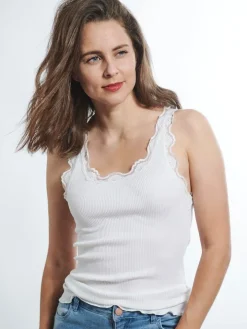 70% Seide 30% Bio-Baumwolle kbA TRÄGERTOP RIPP Basic Kokon Zwo