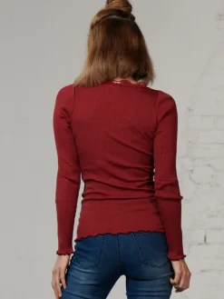 70% Seide 30% Bio-Baumwolle kbA LANGARMSHIRT mit Spitze Kokon Zwo