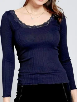 70% Seide 30% Bio-Baumwolle kbA LANGARMSHIRT gerippt uni Kokon Zwo