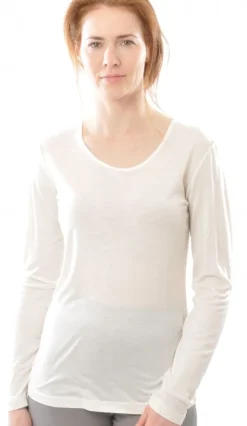 55% Seide 45% Wolle LANGARM-SHIRT uni von Alkena