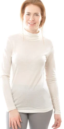 55% Seide 45% Wolle ROLLKRAGEN-SHIRT wärmend von Alkena