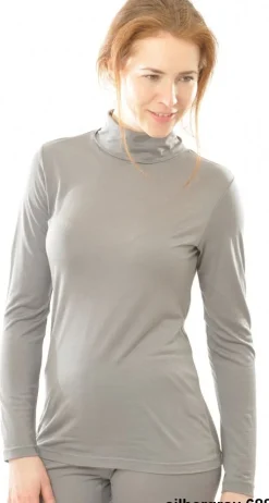 55% Seide 45% Wolle ROLLKRAGEN-SHIRT wärmend von Alkena