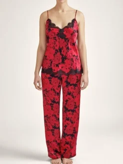 100% Seide Hose TOI MON AMOUR rot-schwarz von Aubade