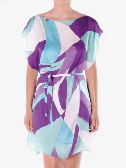100% Seide Kaftan MODERN PRINT von Luna di Seta