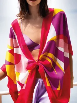 100% Seide Kimono MODERN PRINT von Luna di Seta