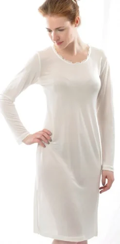 100% Seide LANGARM NACHTHEMD von Alkena