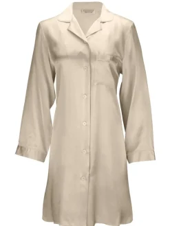 100% Seide Langarm Sleepshirt KLASSIK SATIN von Eva B. Bitzer