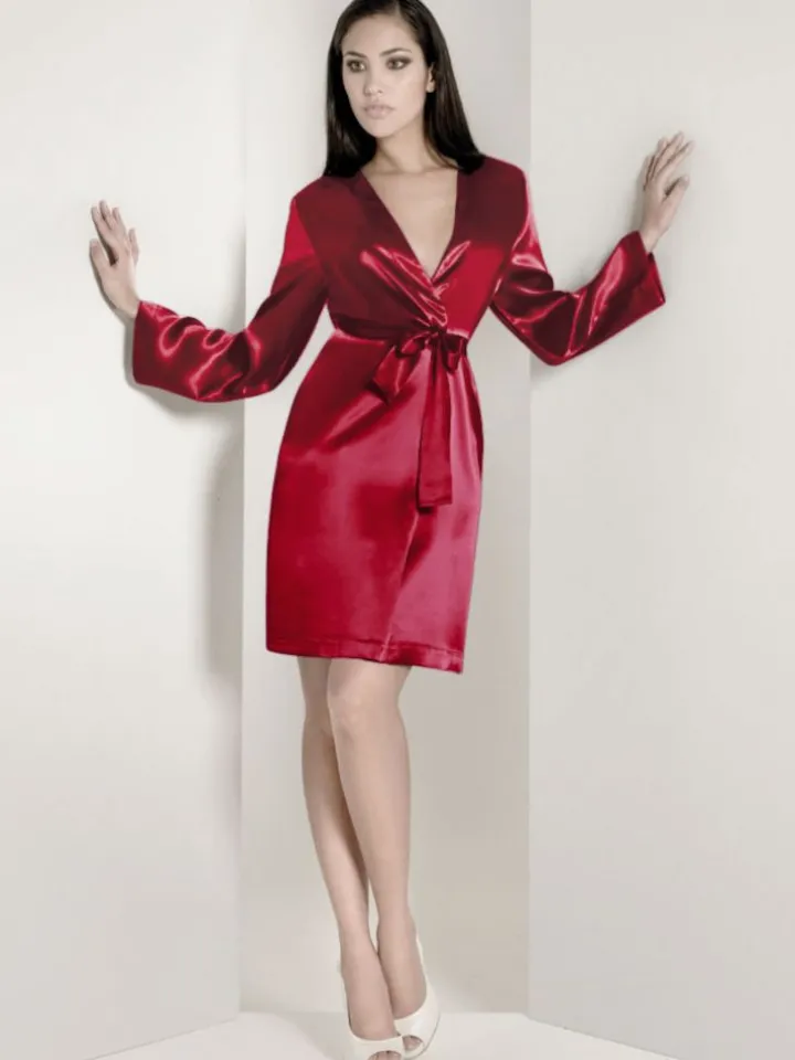 100% Seide Morgenmantel CLASSICO von Luna di Seta