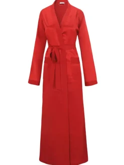 100% Seide Morgenmantel lang KLASSIK SATIN von Eva B. Bitzer