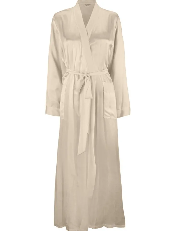 100% Seide Morgenmantel lang KLASSIK SATIN von Eva B. Bitzer