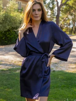 100% Seide Morgenmantel SOIE LASER Marjolaine