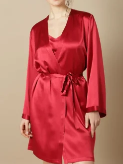 100% Seide Morgenmantel SOIE LASER kurz von Marjolaine