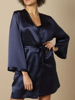 100% Seide Morgenmantel SOIE LASER elegant von Marjolaine