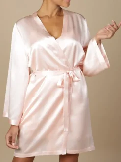 100% Seide Morgenmantel SOIE LASER elegant von Marjolaine