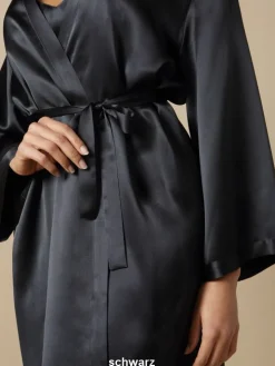 100% Seide Morgenmantel SOIE LASER Satin von Marjolaine