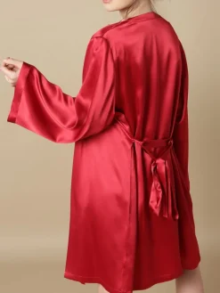 100% Seide Morgenmantel SOIE LASER Satin von Marjolaine