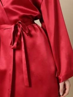 100% Seide Morgenmantel SOIE LASER Satin von Marjolaine