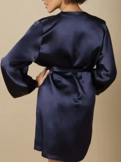 100% Seide Morgenmantel SOIE LASER Satin von Marjolaine