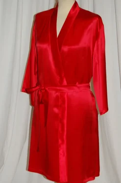 100% Seide Morgenmantel ST. ELM uni oder mit Print von Gattina