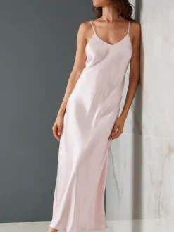 100% Seide Nachtkleid lang DORINE uni von Vivis