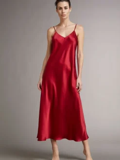 100% Seide Nachtkleid lang DORINE uni von Vivis