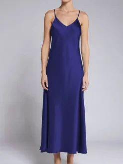 100% Seide Nachtkleid lang DORINE uni von Vivis