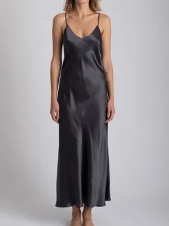 100% Seide Nachtkleid lang DORINE uni von Vivis