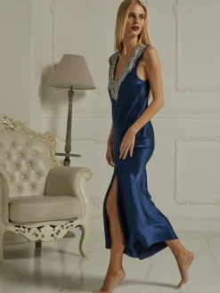 100% Seide Nachtkleid LEONA von Vivis