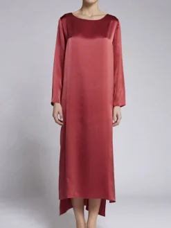 100% Seide Nachtkleid VIOLETTA rot von Vivis