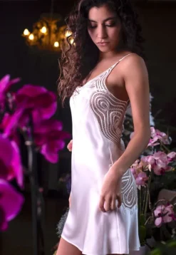 100% Seide Neglige SOIE FANTAISIE uni von Marjolaine