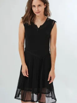 100% Seide Netztüll Kleid Kokon Zwo