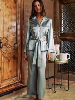 100% Seide Pyjama SOIE FANTAISIE aus Satin von Marjolaine