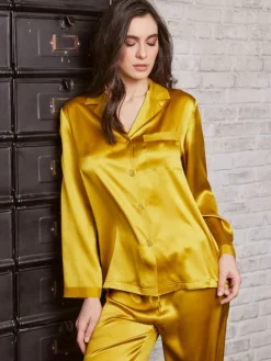 100% Seide Schlafanzug LAILA uni von Vivis