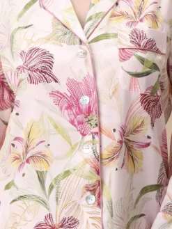 100% Seide Schlafanzug SPRING GARDEN rosa von Luna di Seta