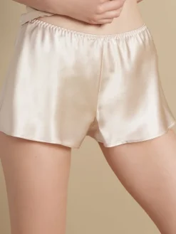 100% Seide SHORTS Soie Unie Satin Marjolaine