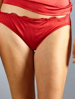 100% Seide SLIP mit Rüsche von Kokon Zwo